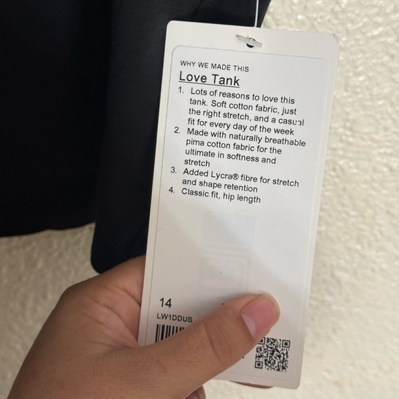 Lululemon Love Tank Top in black color new with tags size 14 - Picture 8 of 8